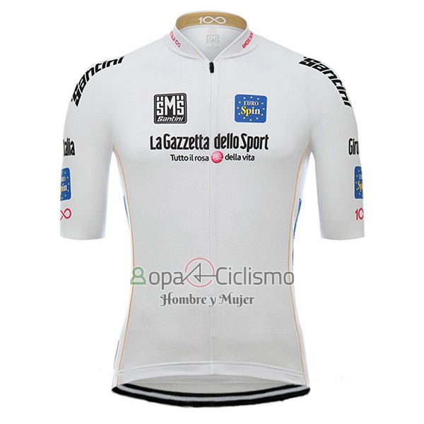 Giro d'Italia Ropa Ciclismo Culotte Corto 2017 Hombre Mangas Cortas Blanco